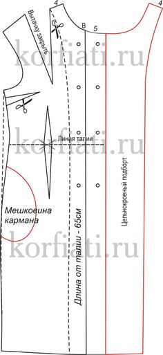 the front and back view of a women's dress pattern, with measurements for each piece