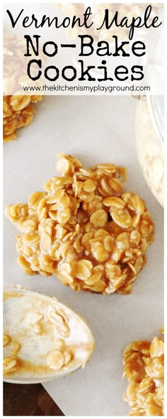 homemade no - bake cookies with oats and peanut butter are the perfect treat