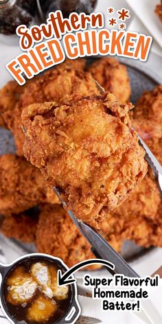 the cover of southern fried chicken, with an image of two servings of food