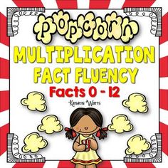 a red and white poster with the words multiplication fact flueny