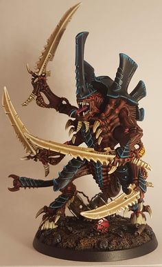 an image of a warhammer with two large horns on it's head and claws in