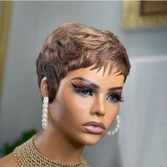 Questions? Leave A Comment Below! Beautiful Wigs Wigs Buy, Human Hair Pixie Cut Wig, Short Colorful Wigs, Pixel Cut Wigs, Pixe Wigs, Very Short Lace Front Wigs, Fingerwave Wigs, Zaesvini Wigs, Pixie Hairstyles For Black Women