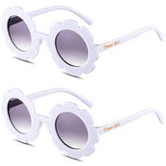 PRICES MAY VARY. Delicate and Cute Set: you will get 2 pairs of these girl sunglasses, each pair of solid white sunglasses has flower shaped frames and plastic lenses; They are printed with the words [flower girl] on both glasses' arms in coral colored lettering; The size of measures sunglasses is approx. 4.9 x 2.17 inches/ 12.5 x 5.5 cm, which fits most children ages 3-14 Lovely Appearance: the coral colored lettering [flower girl] is printed on both sides of the temples; These flower sunglasse White Plastic Sunglasses For Gift, White Plastic Sunglasses As Gift, White Sunglasses For Spring Gift, Girl Sunglasses, Flower Girl Proposal, Flower Sunglasses, White Sunglasses, Cute Glasses, Outdoor Activities For Kids