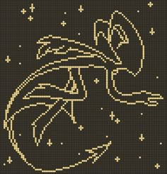 a cross stitch pattern with an image of a bird