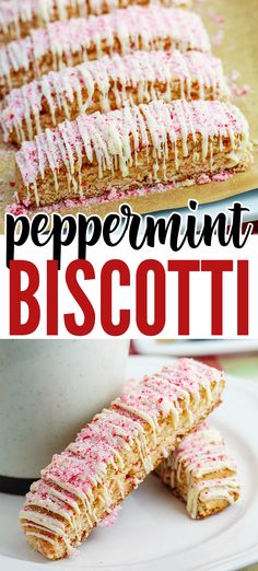 this is an image of peppermint biscotti cookies on a white plate