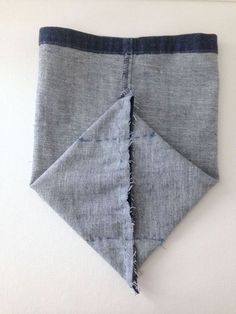 a piece of cloth that has been cut in half