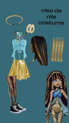 Cleo And Dulce Halloween, Cute Iconic Halloween Costumes, Cleo Monster High Costume Halloween, Monster High Cleopatra Halloween Costume, Cleo Patra Halloween Costume, Cleo Denile Monster High Costume, Lagoona Monster High Costume, Monster High Halloween Costumes Cleo, Cleopatra Monster High Costume