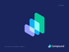 the logo for compound, which is designed to look like two squares with different colors