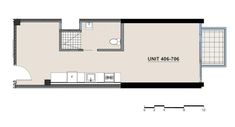 the floor plan for an apartment with two beds and one living room, which is divided into