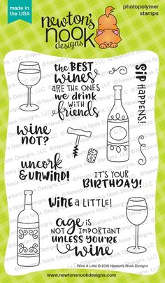 newton's mook clear stamps wine is my favorite stamp set for crafts and scrapbooks