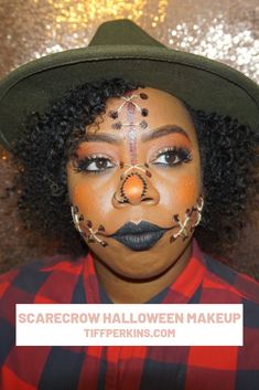 Scary Scarecrow Makeup, Glossy Lips Makeup, Scarecrow Halloween