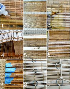 the steps to make a bamboo curtain with different types of yarns and other materials