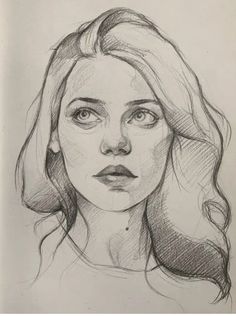 a pencil drawing of a woman's face