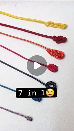 the video shows how to tie different types of bracelets with rope and beads on each side