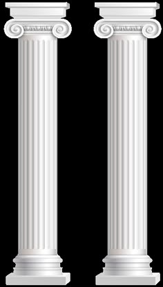 two white columns on a white background