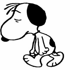 a black and white drawing of a cartoon dog with his head in the shape of a scarf