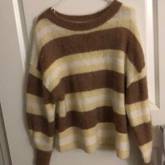 H&M Mohair Blend Sweater New With Tag Oversized Fit Trendy H&m Sweater For Winter, Brown Striped Sweater, Striped Sweater, Stripe Sweater, Colorful Sweaters, Oversized Fits, Maine, Outfit Ideas, H&m