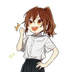 Hori Kyoko Icons, Brown Hair Anime Pfp, Hori Horimiya, Brown Hair Anime, Comment Ideas, Anime Brown Hair, Best Romance Anime