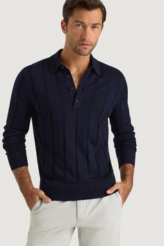 Appleby Knit Polo | M.J. Bale Business Shirts, Check Shirt, Black Suits