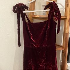 Nwot Burgundy Shoulder Tie Comfortable Stretchy Back Soft Velvet Material Beautiful For Special Occasions Zippered Side 90s Long Dress, Velvet Dress Long Sleeve, Velvet Shift Dress, Purple Corset, 1960 Dresses, 1960 Dress, Velvet Dress Long, Satin Wrap Dress, Long Sleeve Velvet Dress