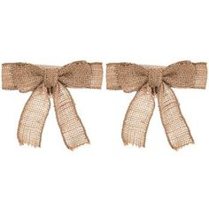 two burlap bows tied to each other