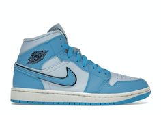 Check out the Jordan 1 Mid SE Ice Blue (Women's) available on @StockX Jordan Mid, Blue Jordans, Air Jordan 1 Mid Se, Cheap Jordans, Jordan Sneakers, Hot Sneakers, University Blue, Air Jordan 1 Mid, Jordan 1 Mid