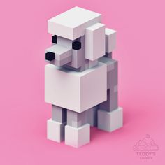 an animal made out of lego blocks on a pink background