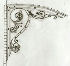 a drawing of an ornate design on the side of a building