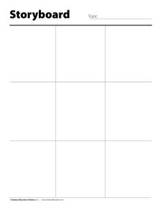 a storyboard with four squares and the words'storyboard'written in black