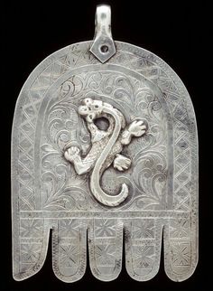 Morocco | Silver pendant. ( Hand of Fatima ~ Khamsa/Hamesh) | African Museum (Belgium) Collection; acquired 1978 African Museum, Royal Museum, Ancient Jewels, Bad Spirits, Hope Art, Online Consultation, Central Africa