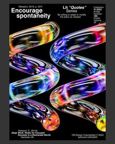 the cover of an article with colorful images on it and text that reads,'encourage spotaneity '