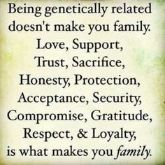 a poem written in black and white with the words being genetically related doesn't make you