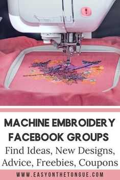 Machine Embroiderers get the know-how in Facebook groups Embroidery Monogram, Facebook Groups, Sewing Embroidery Designs