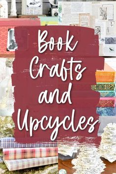 book crafts and upcycles with the title overlaided in white on red