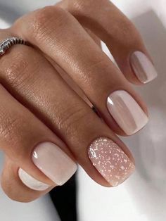 Matalic Nails Short, Summer Wedding Guest Nails, Kutek Disney, Subtle Nails, Smink Inspiration, Wedding Nail, Her Nails, Makijaż Smokey Eye