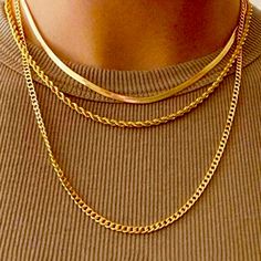 Layered Chain Necklace Layered Chain Necklace, Mens Jewelry Necklace, Layered Chains, Gold Necklace Layered, Boho Stil, Gold Chain Necklace, Stainless Steel Necklace, Steel Jewelry, Stainless Steel Jewelry