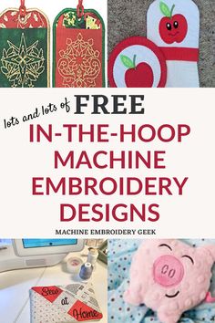 free machine embroidery designs for kids and adults to make in the hoop machines are perfect for beginners