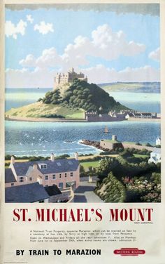 Vintage British Rail Saint Michaels Mount Cornwall Railway Poster Print A3/A4 Paper Size: - A4, A3  A4 = 210mm x 297mm or 11.7 inc x 8.3 inc A3 = 297mm x 420mm or 16.5 inc x 11.7 inc All prints are the best possible fit to a sheet of A4, A3,.  IMPORTANT PLEASE READ Our A4 and A3 posters are printed onto quality 210gsm silk coated paper using a high quality Oki laser printer and sent in durable cardboard rolls so that they reach you in pristine condition. Please note that watermarks do not appear Posters Uk, St Michael's Mount, Train Posters, Transportation Poster, Railway Posters, British Rail, Holiday Poster, Retro Travel Poster, Saint Michael