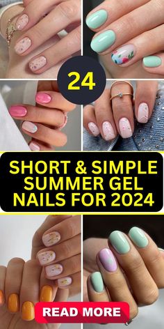 Discover the top 24 summer gel nails for 2024, showcasing the latest trends in chic, short, and simple designs. Perfect for fashion-forward women, our guide offers inspiration for elegant manicures with a minimalist touch. Embrace the beauty of simple pink, white, and green hues with playful accents and classy finishes. Get ready to flaunt your fresh summer style with these effortlessly beautiful nail ideas! Dipped Nails Ideas Natural Nail, Cute Short Summer Nails Gel, Basic Gel Nails Simple, Gel Nails Ideas Short Simple One Color, Gel Nail Designs 2024, Summer Nail Designs Short Nails, 2024 Short Nails, Gel Nails Ideas Summer 2024, Summer Manicure Ideas Gel