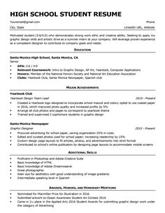 a high school student resume with no work on it and no experience for any job