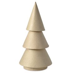 a small wooden christmas tree on a white background