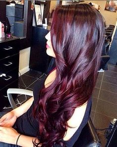 Purple Hair Color Ideas - Shades Of Purple | Hairstyles |Hair Ideas |Updos 4vv Hair Color, Black Cherry Hair, Makeup Things, Dark Eyebrows, Cherry Hair, Balayage Blonde, Hair Color Shades, Hair Done, Long Red Hair