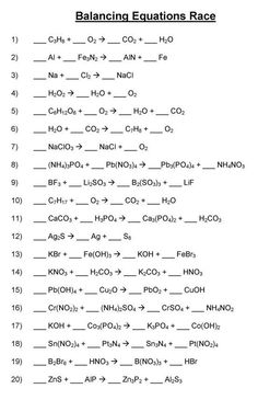 the balancing calculations for balancing reactions are shown