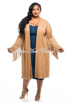 Rayon %: 90 Spandex%: 10 Fringe Sleeves, Fashion Outfits Plus Size, Plus Size Jacket, Faux Suede Vest, Turtleneck Poncho, Faux Fur Cropped Jacket, Chic And Curvy, Cropped Puffer Jacket, Distressed Jacket