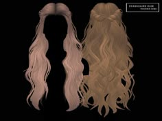 two long blonde wigs with wavy hair