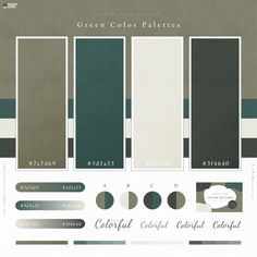 the color palettes are green, white and gray with different shades on each side