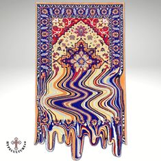 an artisticly designed rug is displayed on a white background