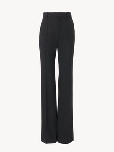 Chloé High Waisted Pants In Wool Gabardine | Chloé US Pants Collection, Work Clothes, Slim Fit Pants, High Waisted Pants, Workout Pants, Order Online, Work Outfit, Chloe, Leather Pants