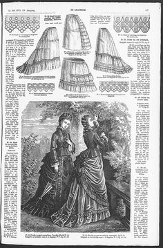 De Gracieuse. 1875, page 127 Bustle with button on petticoat Pattern Petticoat Pattern, 1870s Fashion, Bustle Dress, Victorian Costume, 19th Century Fashion, History Fashion, Victorian Clothing, Antique Dress, Period Costumes