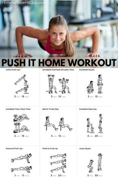 a woman doing push it home workout